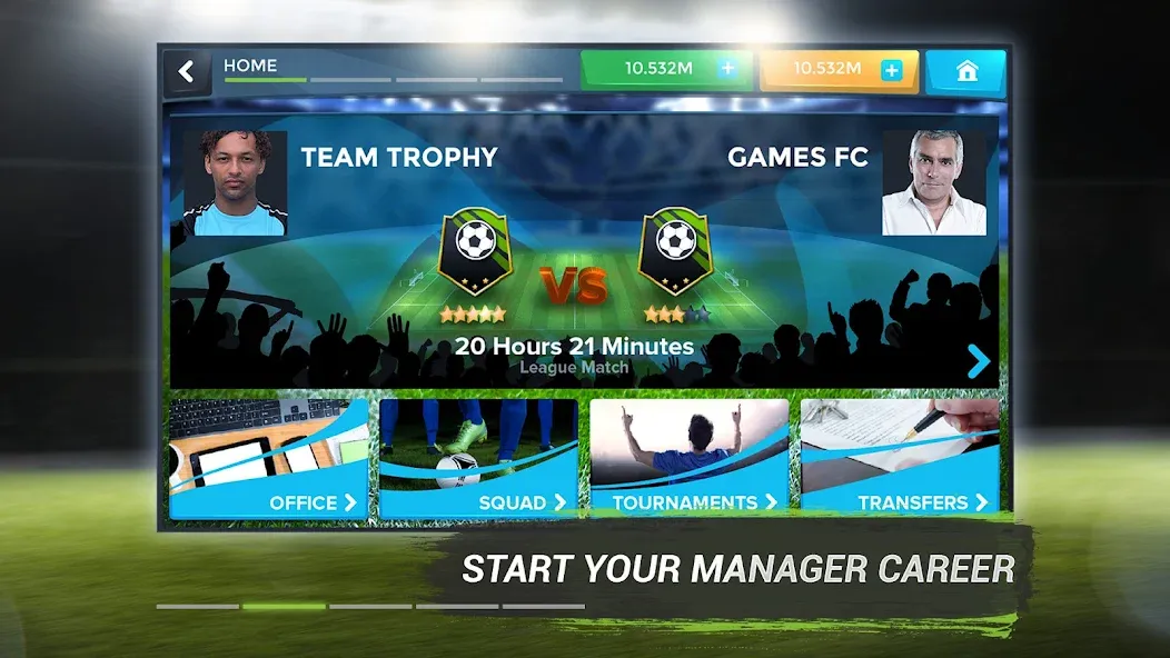FMU - Football Manager Game MOD APK на Android — Безлимитные деньги и игроки — скриншот 2