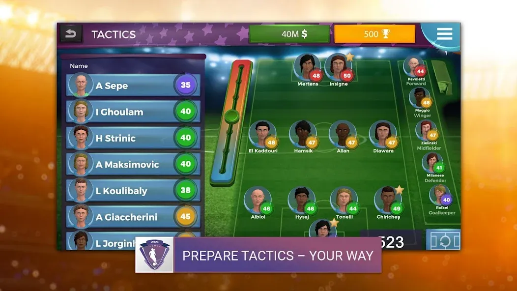 Скачать WSM - Women's Soccer Manager — Последняя версия (Безлимитные деньги и ресурсы) — скриншот 1