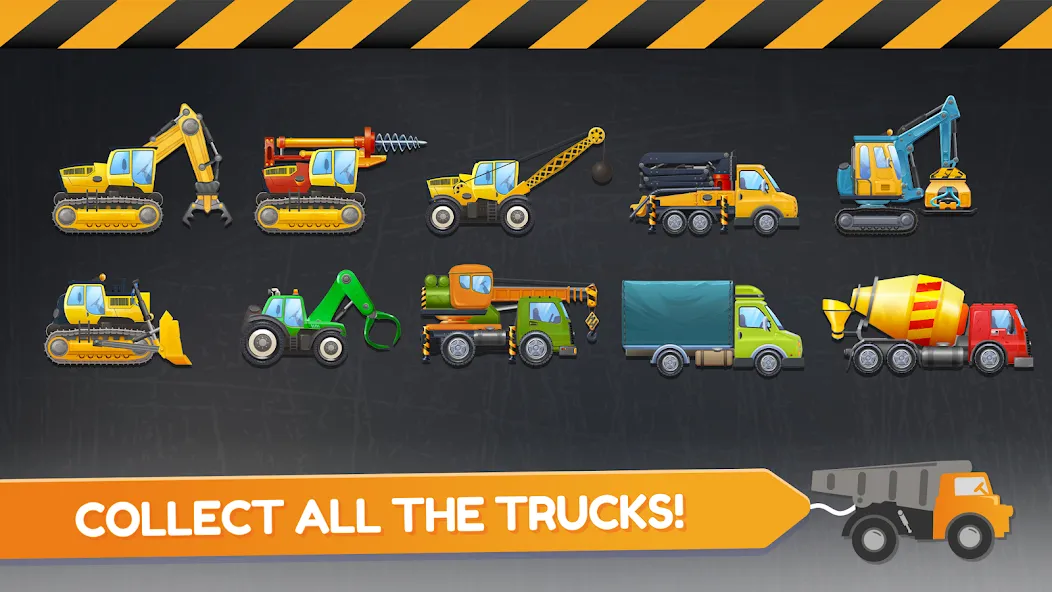 Взломанная Build a House: Building Trucks на Андроид — Безлимитные деньги и все машины — скриншот 1