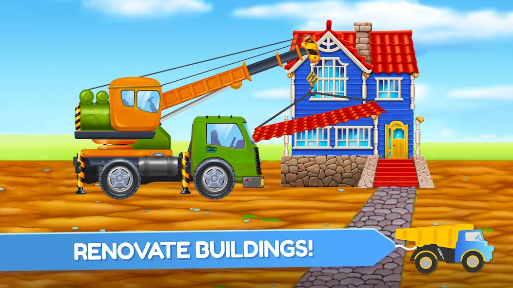 Взломанная Build a House: Building Trucks на Андроид — Безлимитные деньги и все машины — скриншот 2