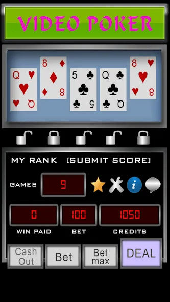 Скачать взлом Video Poker на Андроид — Безлимитные деньги и открыты все режимы — скриншот 2