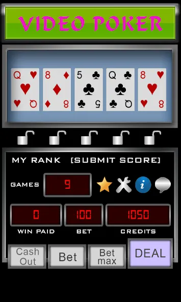 Скачать взлом Video Poker на Андроид — Безлимитные деньги и открыты все режимы — скриншот 3