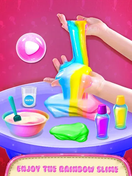 Make Fluffy Slime Maker Game Mod APK Без рекламы и все слаймы открыты — Скачать на Андроид — скриншот 1