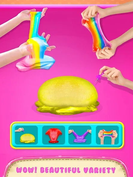 Make Fluffy Slime Maker Game Mod APK Без рекламы и все слаймы открыты — Скачать на Андроид — скриншот 4