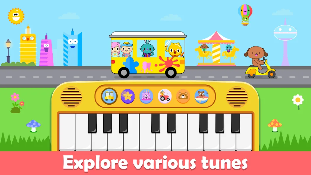 Скачать Baby Piano Kids Music Games — Последняя версия (Разблокирована вся детская музыка) — скриншот 1
