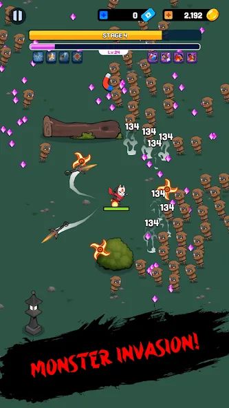 NINJA SURVIVOR.io на Андроид — Много денег и урона — скриншот 1 NINJA SURVIVOR.io на Андроид — Много денег и урона — скриншот 1