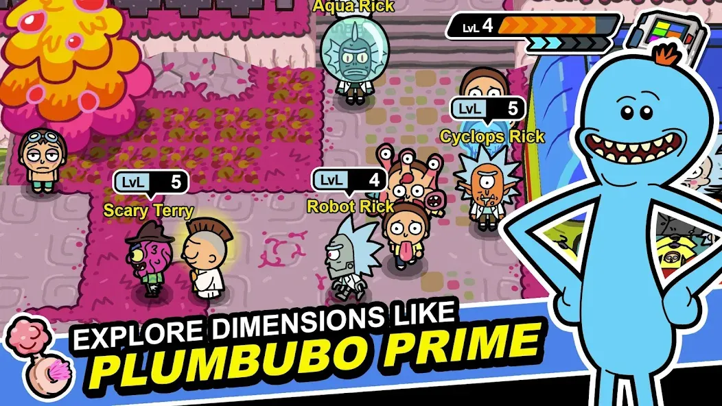 Rick and Morty: Pocket Mortys на Андроид — Мод Безлимитные деньги и все персонажи — скриншот 5