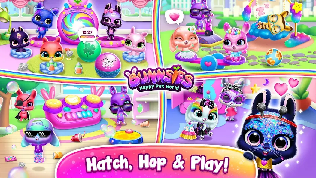 Bunnsies - Happy Pet World — Безлимитные монеты и все питомцы — скриншот 3