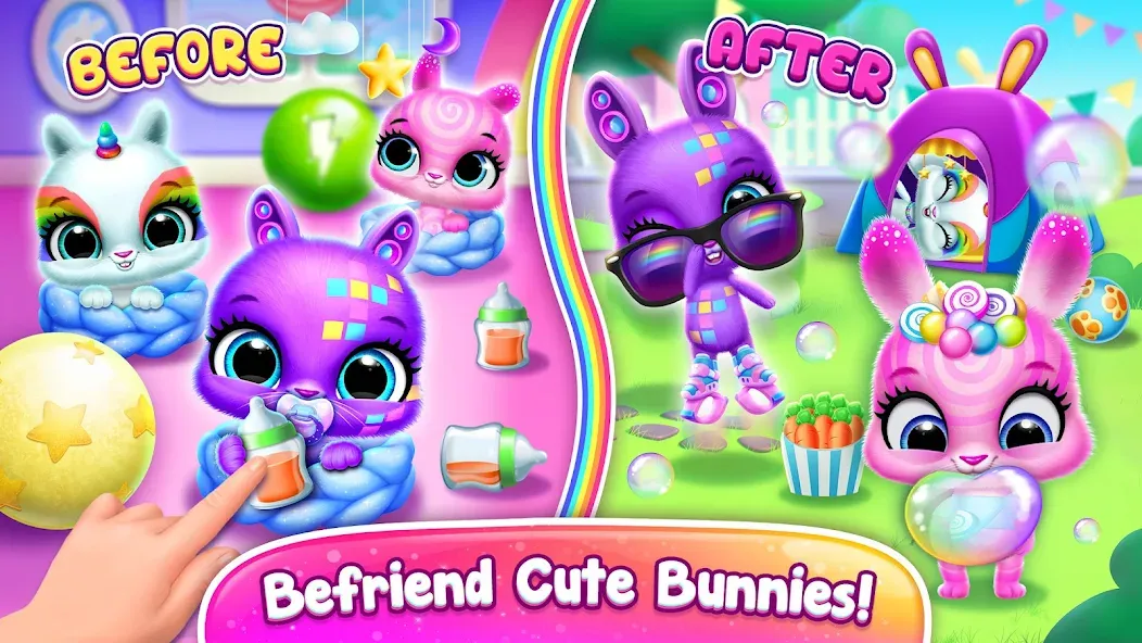 Bunnsies - Happy Pet World — Безлимитные монеты и все питомцы — скриншот 5
