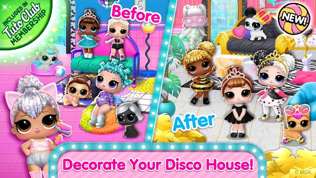 Скачать L.O.L. Surprise! Disco House (Мод: Безлимитные монеты и разблокированы все комнаты) на Андроид — скриншот 1