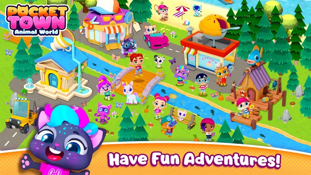 Pocket Town - Animal World — Много денег и ресурсов — скриншот 1