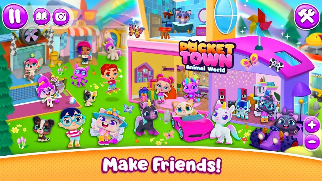 Pocket Town - Animal World — Много денег и ресурсов — скриншот 3