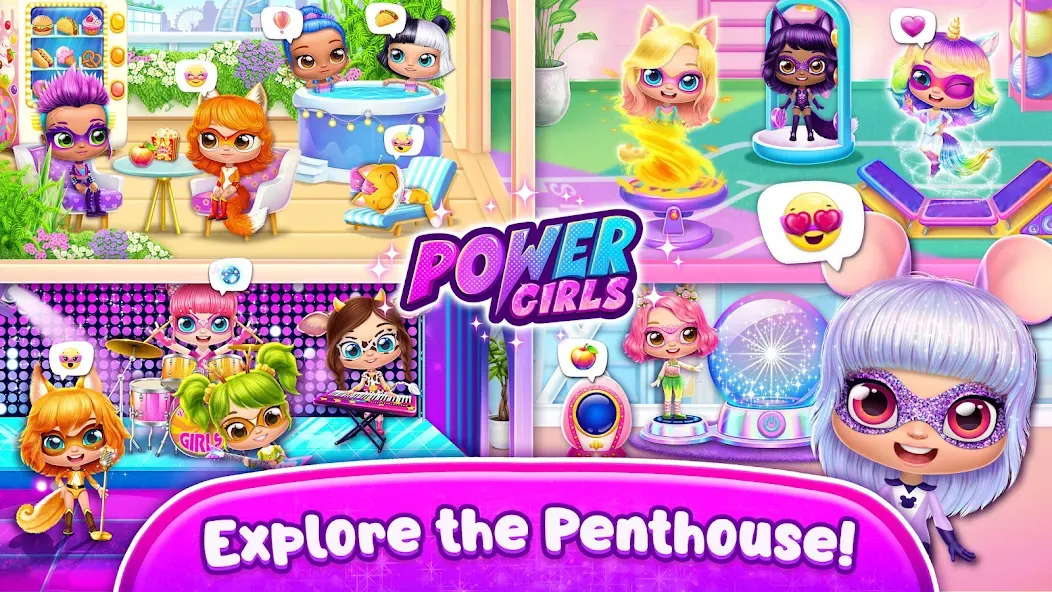 Скачать взломанную Power Girls - Fantastic Heroes — Безлимитные деньги и все герои — скриншот 3 Скачать взломанную Power Girls - Fantastic Heroes — Безлимитные деньги и все герои — скриншот 3