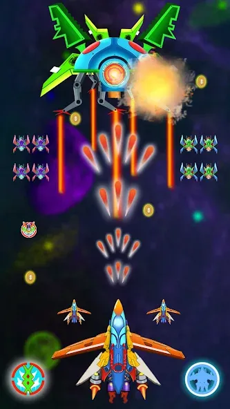 Galaxy Shooting: Alien Attack — Мод: Безлимитные деньги и усиленное оружие — скриншот 4