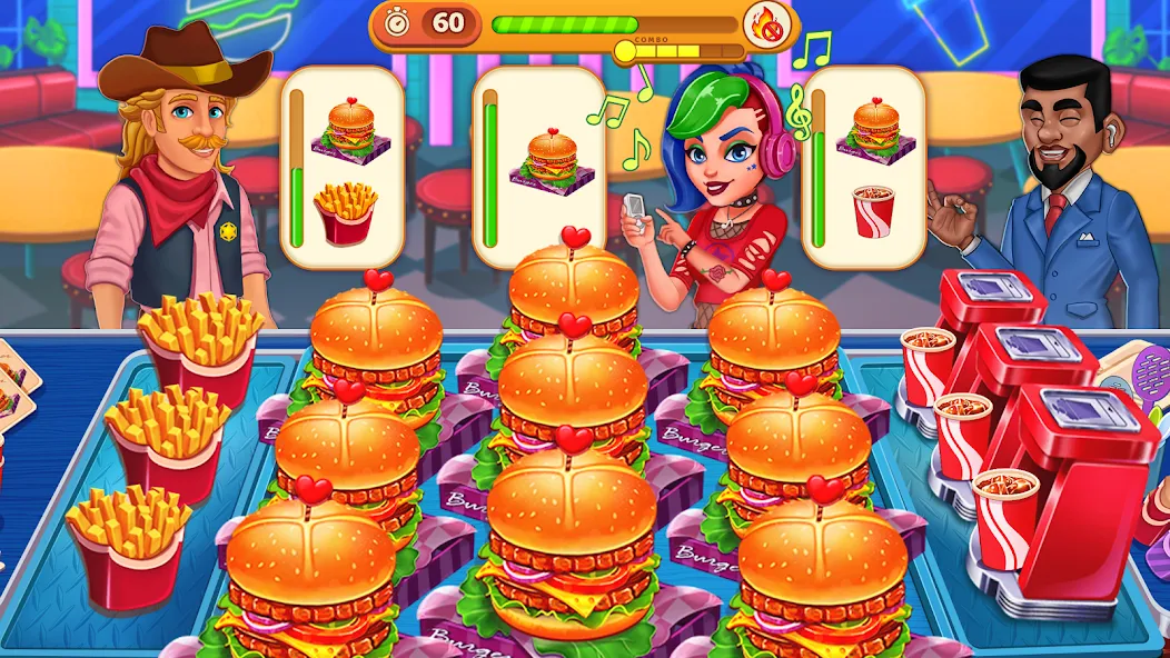 Cooking Max: Restaurant Games — Мод: Безлимитные монеты и все уровни открыты — скриншот 4 Cooking Max: Restaurant Games — Мод: Безлимитные монеты и все уровни открыты — скриншот 4