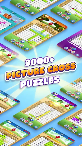Nono Crossing Picture Nonogram MOD APK на Android — Подсказки и все уровни открыты — скриншот 4