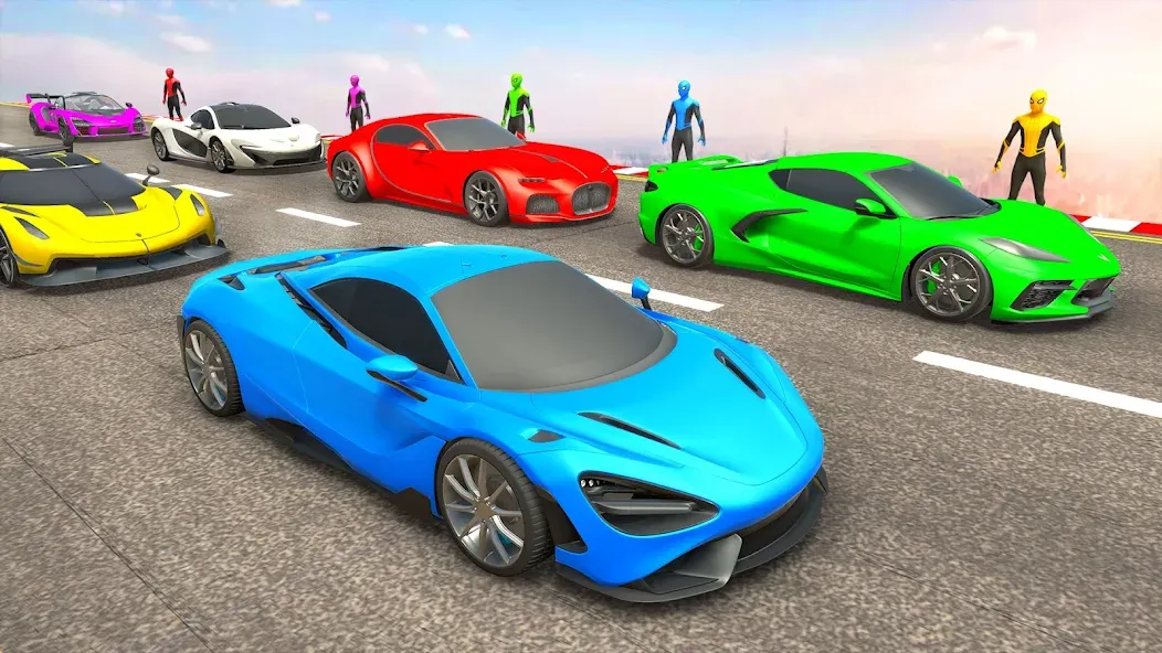 Взломанная Mega Ramp Car Games Car Stunts на Андроид — Безлимитные деньги и все машины — скриншот 3