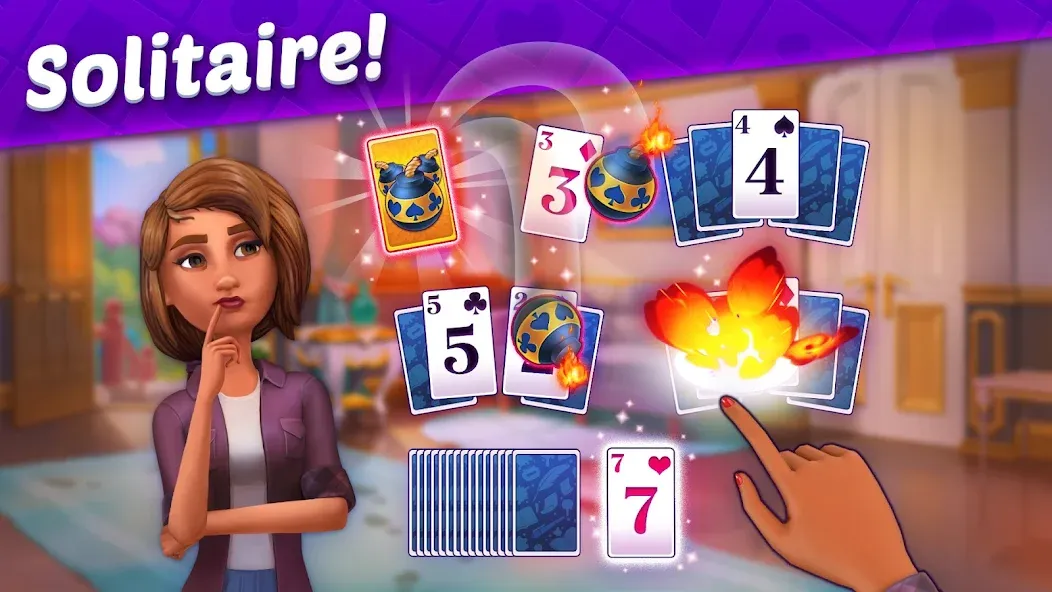 Скачать Solitaire Story - Ava's Manor (Мод: Безлимитные монеты и открыты уровни) на Андроид — скриншот 3