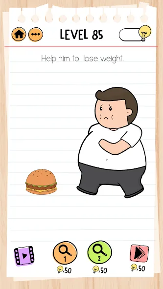 Brain Test 2: Tricky Stories MOD APK на Android — Безлимитные подсказки и открыты все уровни — скриншот 1