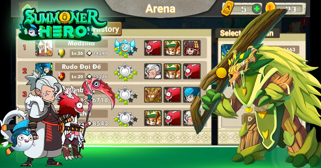 Скачать взлом Summoner Hero: Epic Battle на Андроид — Много денег и все герои открыты — скриншот 5