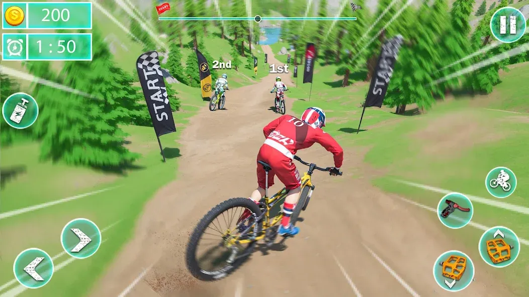 Скачать MTB Downhill: BMX Racer — Модификация Безлимитные деньги и все велосипеды — скриншот 4 Скачать MTB Downhill: BMX Racer — Модификация Безлимитные деньги и все велосипеды — скриншот 4