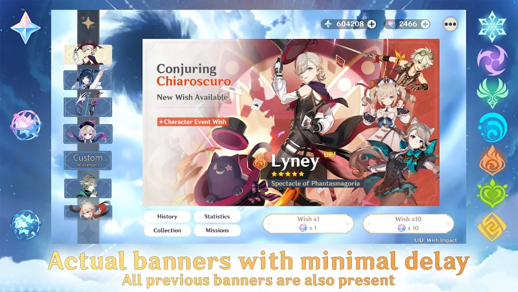 Wish Impact: Genshin Wish Sim — Мод: Безлимитные примогемы и желания — скриншот 2