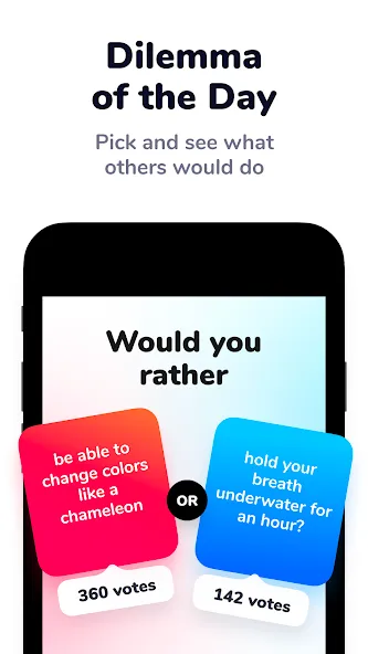 Dilemmaly - Would you rather? — Безлимитные дилеммы и все режимы — скриншот 4
