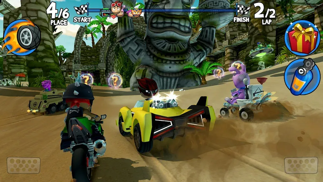 Взломанная Beach Buggy Racing 2 на Андроид — Безлимитные деньги и все машины — скриншот 1 Взломанная Beach Buggy Racing 2 на Андроид — Безлимитные деньги и все машины — скриншот 1
