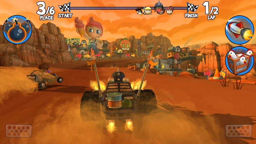 Взломанная Beach Buggy Racing 2 на Андроид — Безлимитные деньги и все машины — скриншот 3 Взломанная Beach Buggy Racing 2 на Андроид — Безлимитные деньги и все машины — скриншот 3