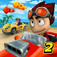 Взломанная Beach Buggy Racing 2 на Андроид — Безлимитные деньги и все машины