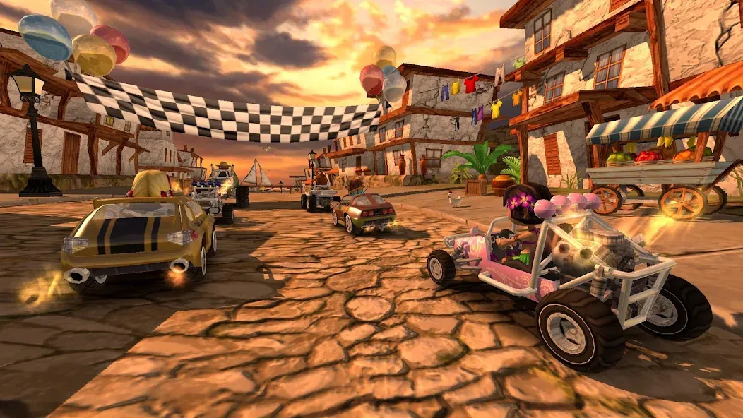 Скачать Beach Buggy Racing — Последняя версия (Безлимитные деньги и открыты все машины) — скриншот 1