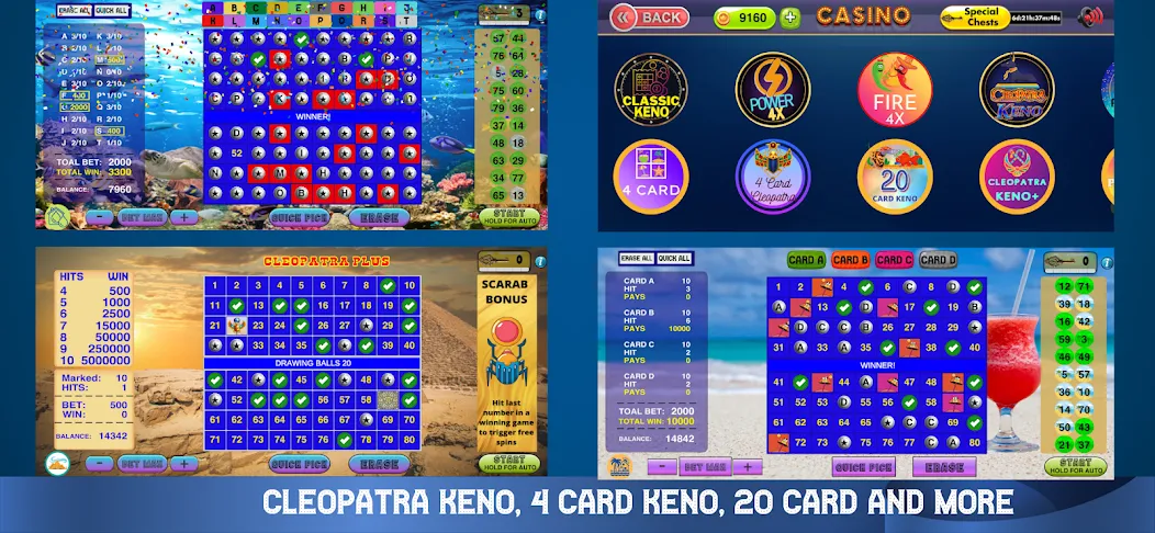Cleopatra Keno - Keno Games MOD APK — Безлимитные монеты и бонусы — скриншот 3