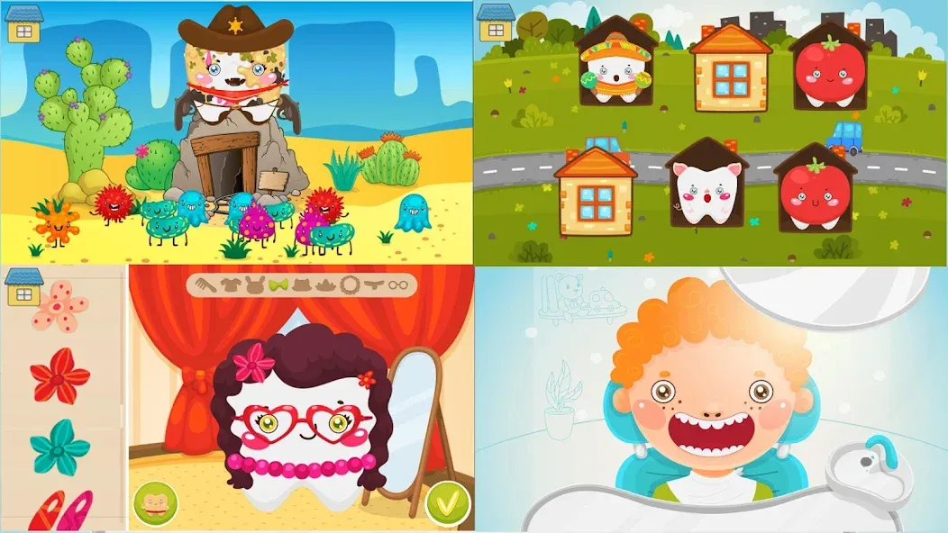 Скачать Funny Teeth kids dentist care! — Безлимитные деньги и все инструменты — скриншот 4