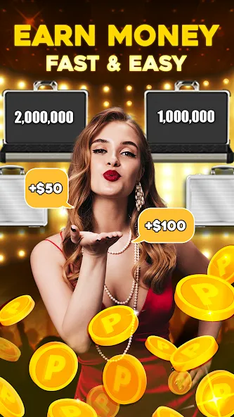 Скачать Deal Be Richest: Vegas Coin (Мод: Безлимитные монеты и бонусы) на Андроид — скриншот 1
