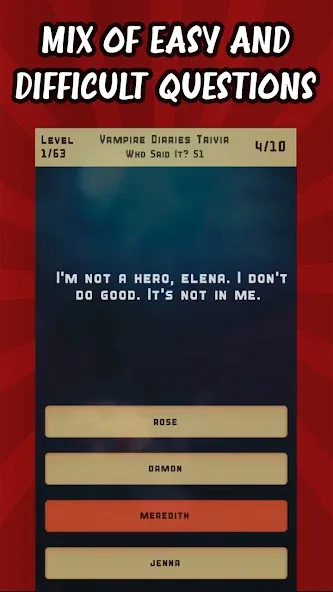 Vampire Diaries Quiz Trivia — Открыты все вопросы и подсказки — скриншот 4