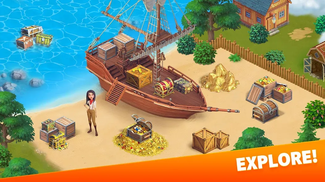 Скачать взлом Klondike Adventures: Farm Game на Андроид — Безлимитные монеты и энергия — скриншот 5