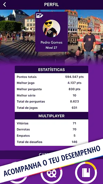 Скачать Quizit - Trivia Português MOD APK — Безлимитные подсказки и жизни — скриншот 5