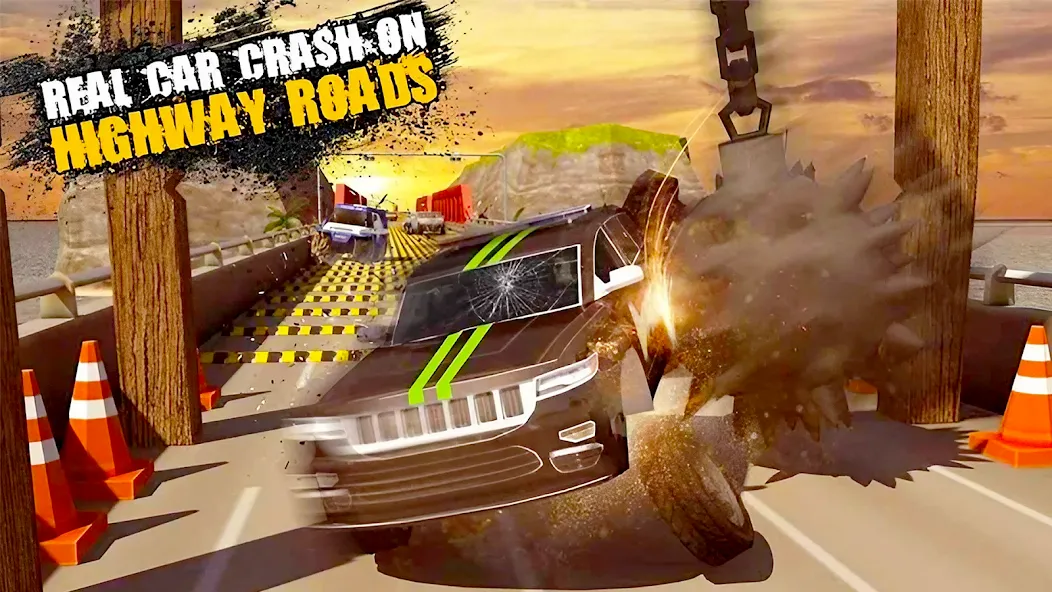 Скачать Car Crash Speed Bump Car Games — Модификация Безлимитные деньги и все машины открыты — скриншот 1