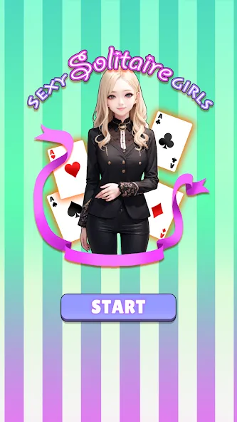 Sexy solitaire girls: ani card MOD APK на Android — Открыты все карты и девушки — скриншот 1