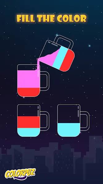 Взломанная Colorpuz - Water Sort Puzzle на Андроид — Без рекламы и все уровни открыты — скриншот 5