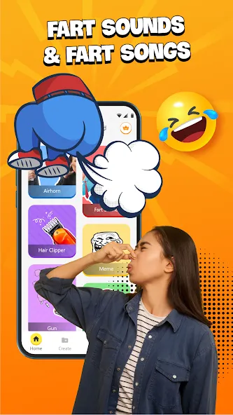 Prank Sounds Haircut, Air Horn MOD APK — Разблокированы все звуки и функции — скриншот 3