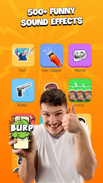 Prank Sounds Haircut, Air Horn MOD APK — Разблокированы все звуки и функции — скриншот 4
