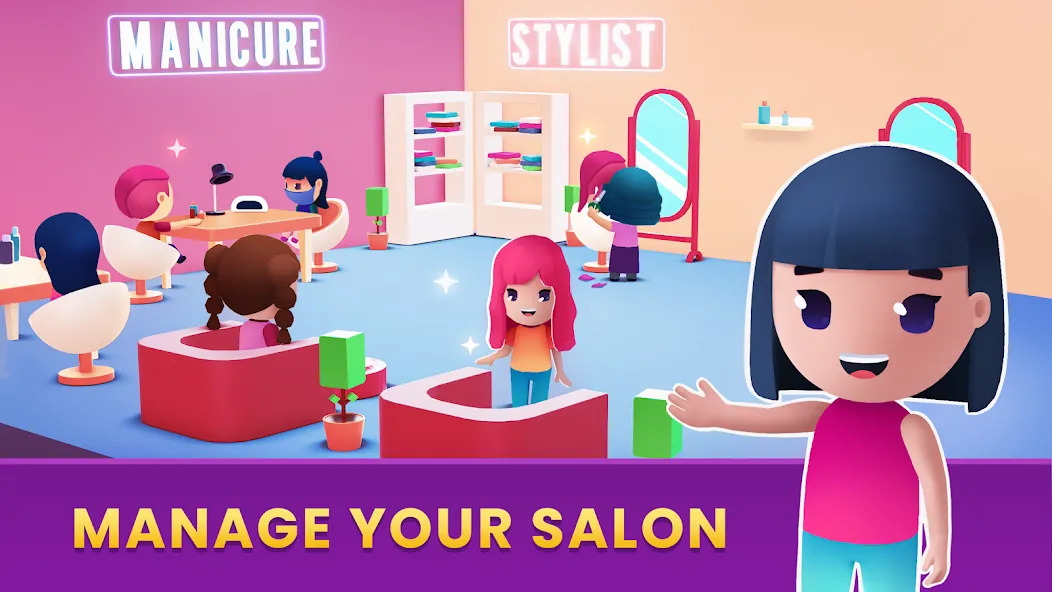 Скачать взломанную Idle Beauty Salon Tycoon — Безлимитные деньги и алмазы — скриншот 1 Скачать взломанную Idle Beauty Salon Tycoon — Безлимитные деньги и алмазы — скриншот 1