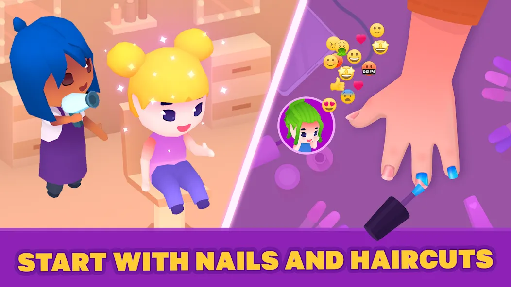 Скачать взломанную Idle Beauty Salon Tycoon — Безлимитные деньги и алмазы — скриншот 3 Скачать взломанную Idle Beauty Salon Tycoon — Безлимитные деньги и алмазы — скриншот 3