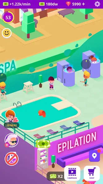 Скачать взломанную Idle Beauty Salon Tycoon — Безлимитные деньги и алмазы — скриншот 5 Скачать взломанную Idle Beauty Salon Tycoon — Безлимитные деньги и алмазы — скриншот 5