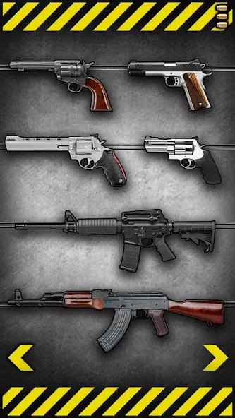 Fire Weapons Simulator MOD APK — Много оружия и безлимитные патроны — скриншот 1