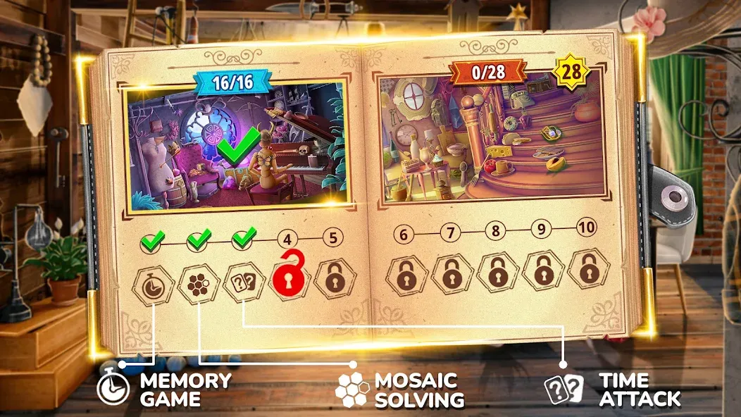 Books of Wonder Hidden Objects (Мод Все предметы легко найти) — скриншот 2