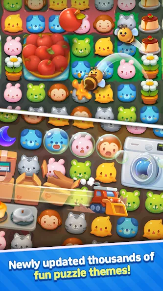 Anipang Match Mod APK Безлимитные жизни и усилители — Скачать на Андроид — скриншот 3