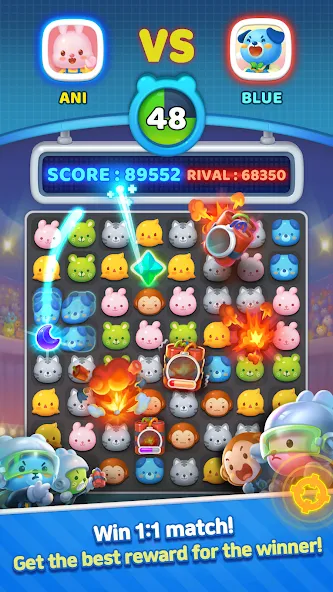 Anipang Match Mod APK Безлимитные жизни и усилители — Скачать на Андроид — скриншот 5