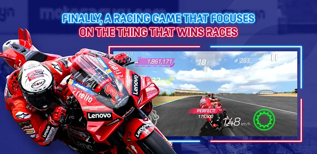 MotoGP Racing '23 MOD — Безлимитные деньги и все мотоциклы на Андроид — скриншот 1 MotoGP Racing '23 MOD — Безлимитные деньги и все мотоциклы на Андроид — скриншот 1